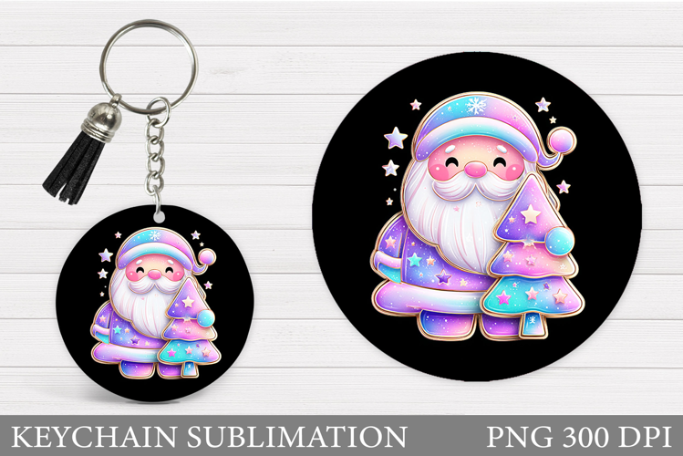 Santa Claus Keychain Design. Santa Claus Sublimation