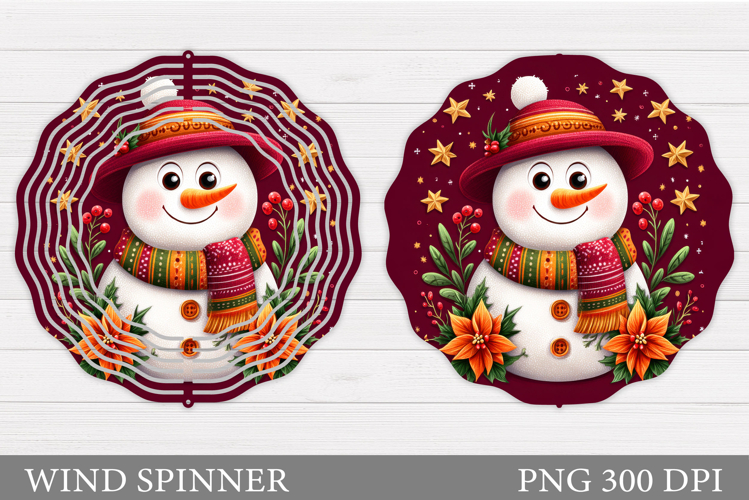Cute Snowman Wind Spinner. Christmas Wind Spinner Design