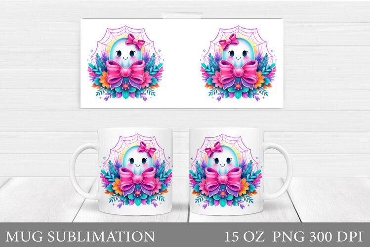Ghost Mug Sublimation. Halloween Mug Design example image 1
