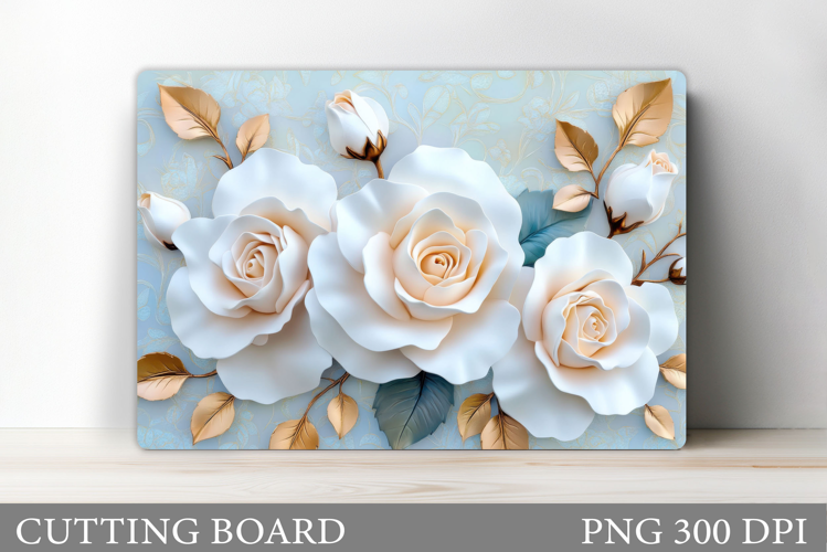 3D Roses Cutting Board. Flowers Cutting Board Sublimation