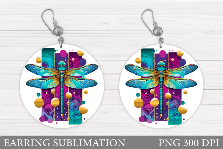 Dragonfly Earring Design. Dragonfly Sublimation