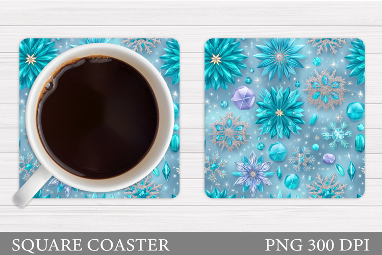 Snowflakes Coaster Sublimation. Snowflakes Sublimation