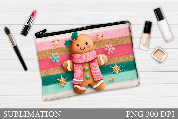 Gingerbread Cosmetics Bag. Christmas Makeup Bag Sublimation