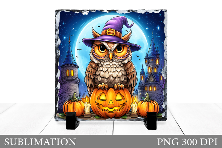 Halloween Owl Slate Design. Halloween Slate Sublimation