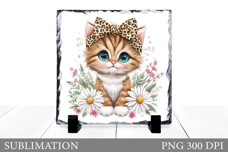 Cat Sublimation. Cute Cat Slate Sublimation
