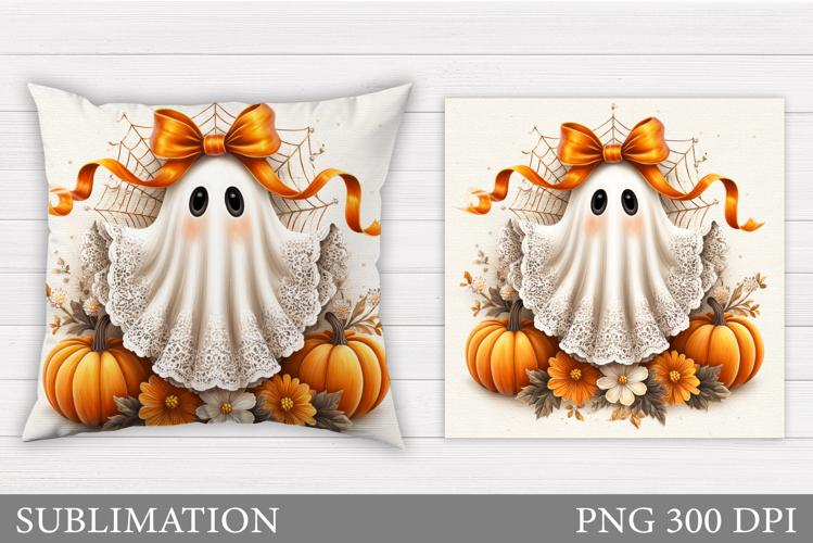 Cute Ghost Pillow Design. Cute Ghost Sublimation