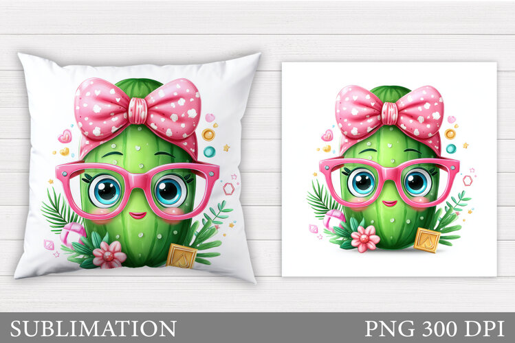 Cute Cucumber Pillow Design. Cute Cucumber Sublimation example image 1