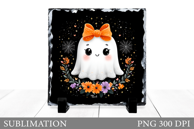 Cute Ghost Slate Design. Halloween Slate Sublimation