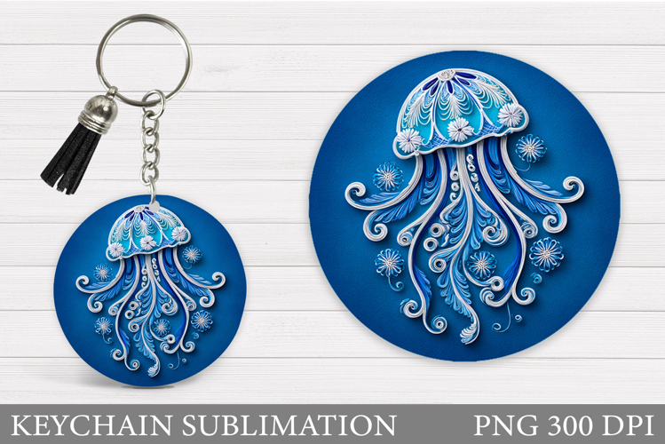 Jellyfish Keychain Design. Jellyfish Keychain Sublimation