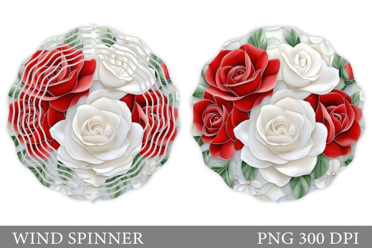 Roses Wind Spinner Design. Flowers Wind Spinner Sublimation