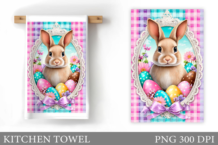 Easter Bunny Kitchen Towel. Bunny Kitchen Towel Sublimation