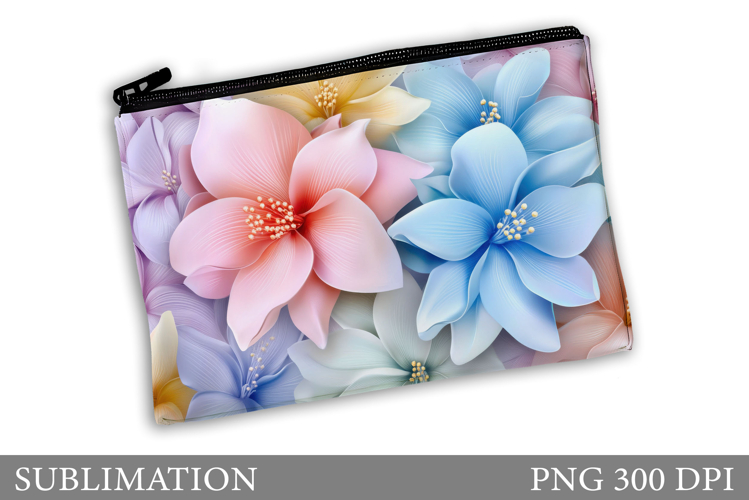 Floral Makeup Bag. Flowers Makeup Pouch Sublimation