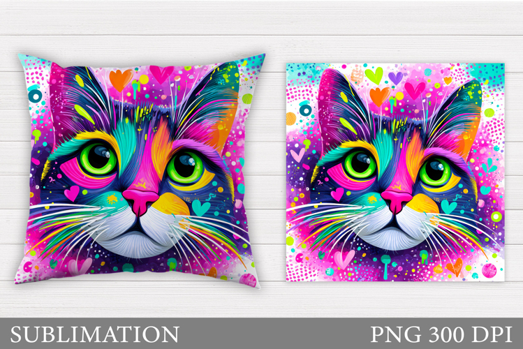 Cat Pillow Design. Cat Sublimation