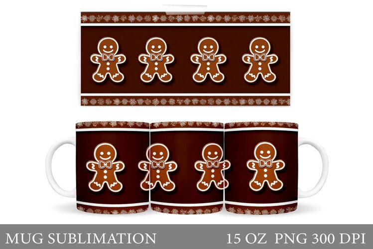Cute Gingerbread Mug Design. Christmas Mug Sublimation example image 1