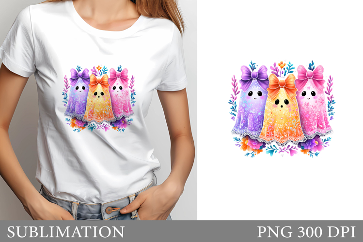 Cute Ghost Sublimation. Cute Ghost T-Shirt sublimation
