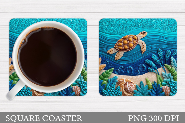 Sea Turtle Coaster Design. Turtle Coaster Sublimation