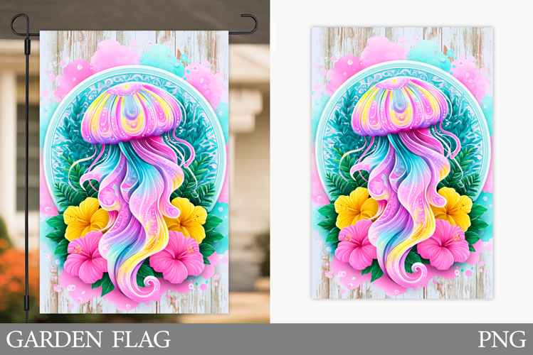 Jellyfish Garden Flag Design. Jellyfish Sublimation