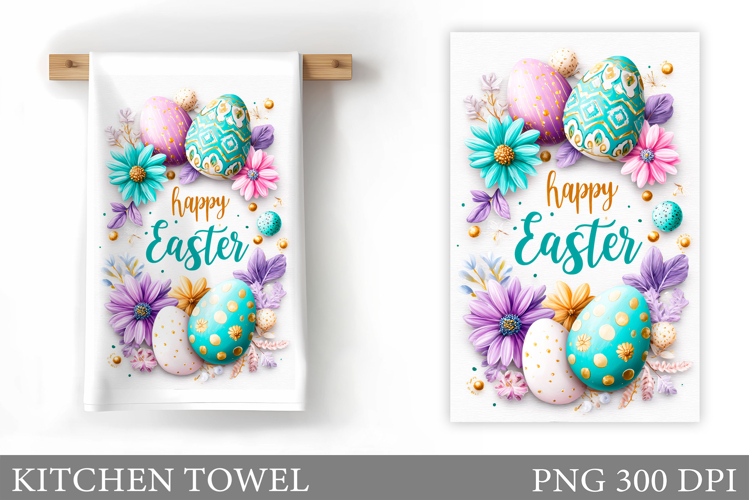 Easter Eggs Kitchen Towel. Easter Kitchen Towel Design