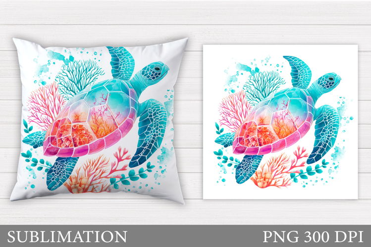 Sea Turtle Pillow Design. Sea Turtle Sublimation