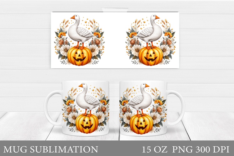 Halloween Goose Mug Design. Halloween Mug Sublimation