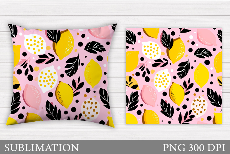Lemons Pillow Design. Lemons Sublimation