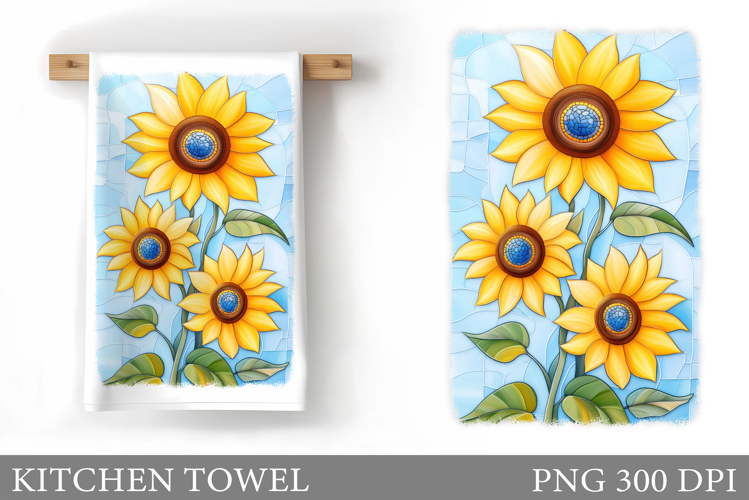Sunflowers Kitchen Towel. Flowers Kitchen Towel Design