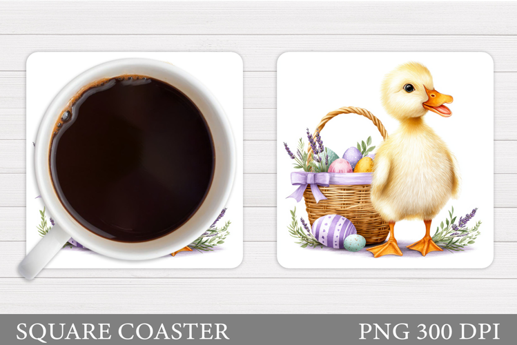 Easter Duck Coaster Sublimation. Duck Coaster Design