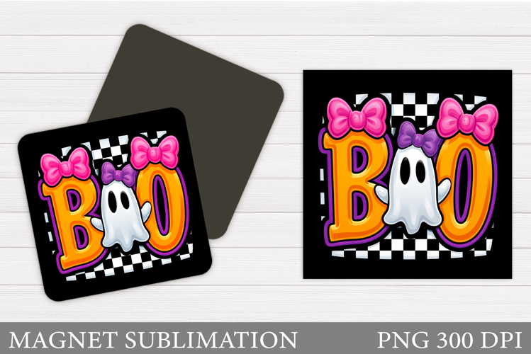 Boo Magnet Design. Cute Ghost Magnet Sublimation