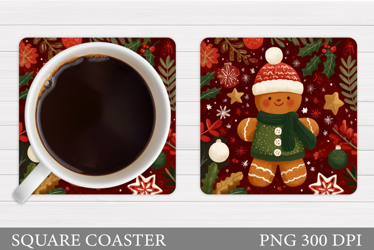 Gingerbread Coaster Design. Christmas Coaster Sublimation