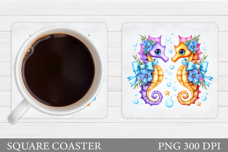 Seahorse Coaster Design. Seahorse Sublimation