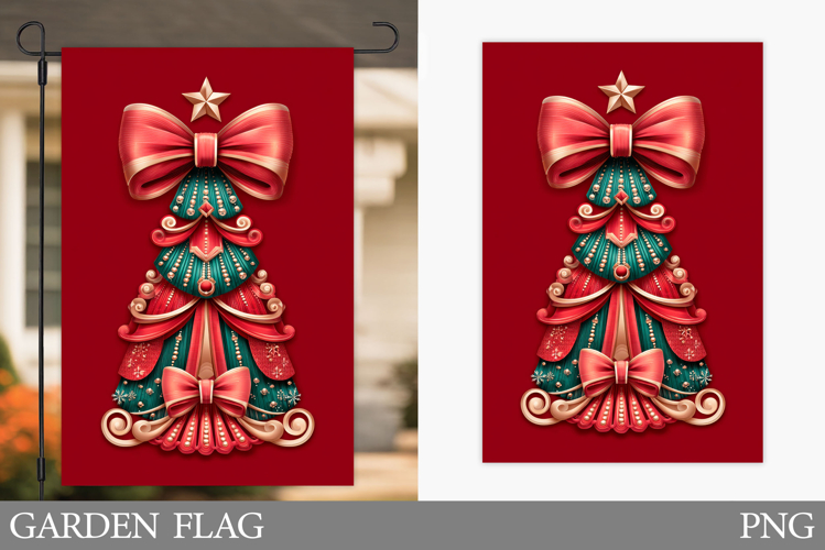Christmas Tree Garden Flag. Merry Christmas Garden Flag