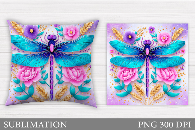 Dragonfly Pillow Design. Dragonfly Sublimation