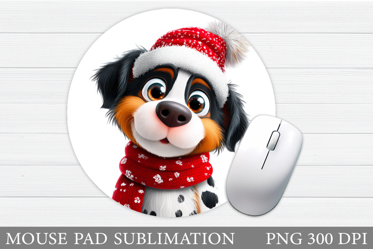 Christmas Dog Mouse Pad. Cute Dog Mouse Pad Design