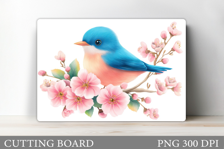 Bird Cutting Board Sublimation. Flowers Cutting Board