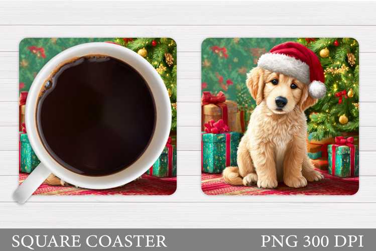 Christmas Dog Coaster. Christmas Coaster Sublimation