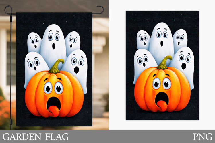 Halloween Ghost Garden Flag. Cute Halloween Garden Flag