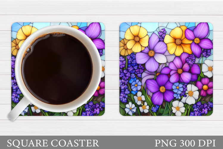 Wildflowers Coaster Design. Floral Coaster Sublimation