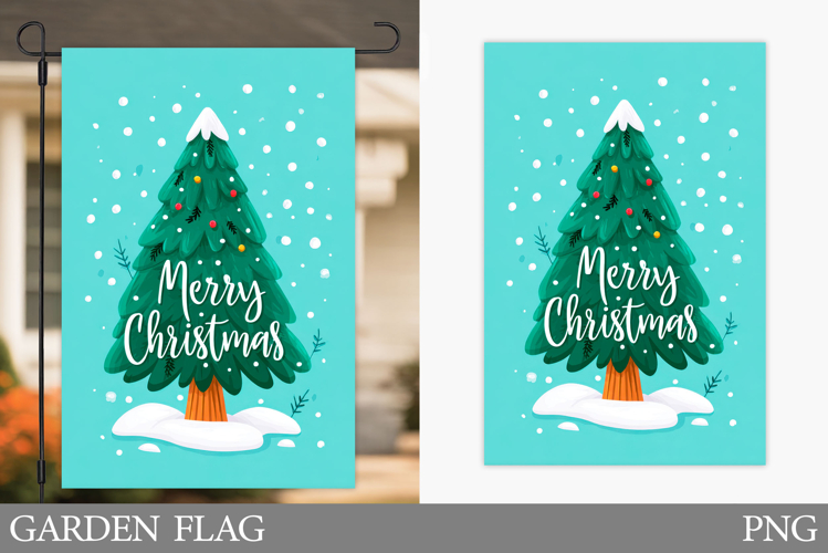 Christmas Tree Garden Flag. Christmas Garden Flag Design