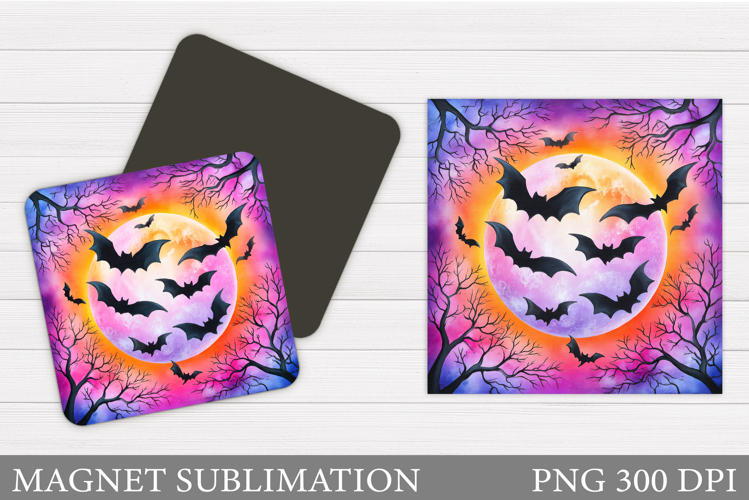 Bat Magnet Design. Halloween Magnet Sublimation