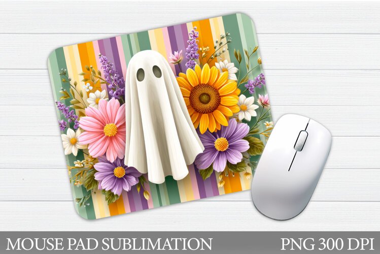 Halloween Ghost Mouse Pad. Halloween Mouse Pad Sublimation example image 1