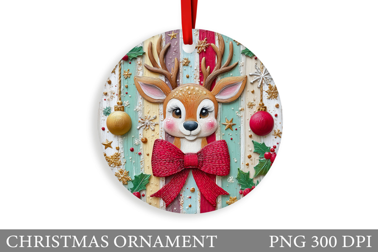 Cute Deer Christmas Ornament. Christmas Deer Ornament Design
