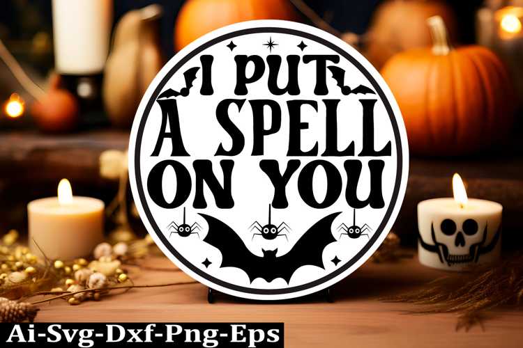 Halloween round sign svg design and Halloween quotes