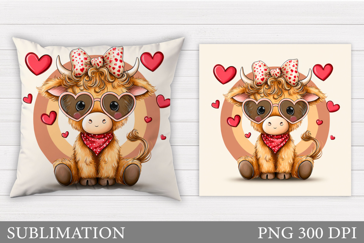 Valentines Cow Pillow. Valentines Pillow Sublimation