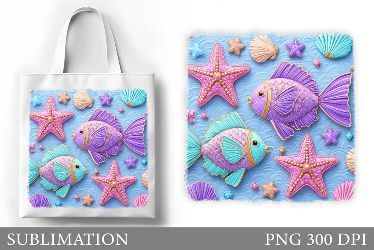 Fish Tote Bag Design. Fish Sublimation example image 1