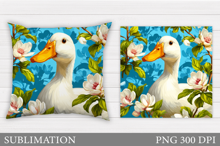 Cute Goose Sublimation. Funny Goose Pillow Design