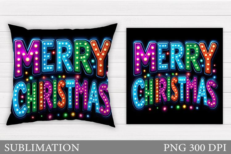 Merry Christmas Pillow Design. Christmas Sublimation
