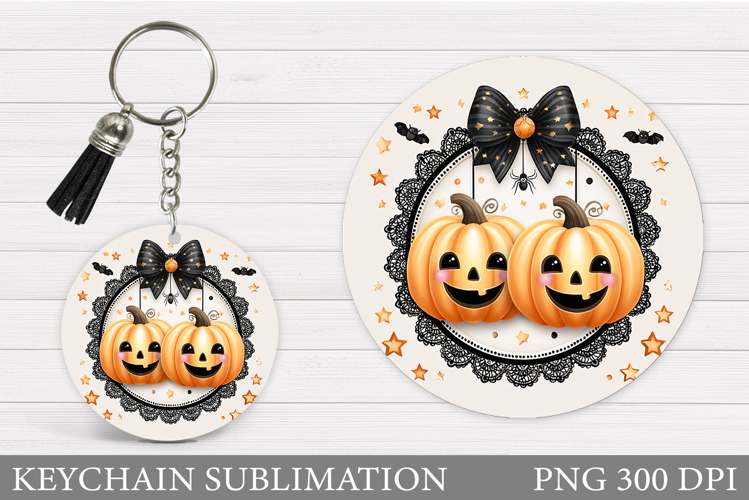 Halloween Pumpkin Keychain. Halloween Keychain Design