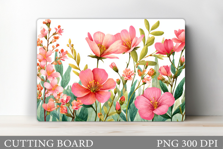 Wildflowers Cutting Board. Flowers Cutting Board Sublimation