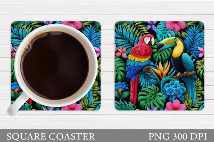 Parrots Coaster Design. Parrot Coaster Sublimation