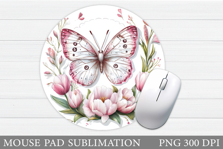 Butterfly Mouse Pad Sublimation. Flowers Mouse Pad Design